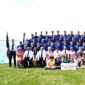 Members of Mid-Ulster Battalion Boys' Brigade pictured at their annual camp in Prestatyn, N. Wales.