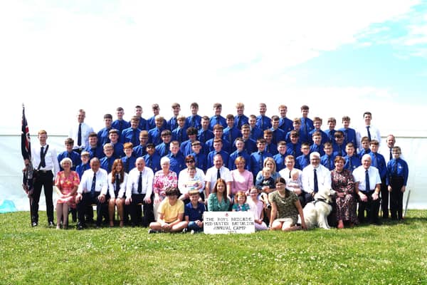 Members of Mid-Ulster Battalion Boys' Brigade pictured at their annual camp in Prestatyn, N. Wales.