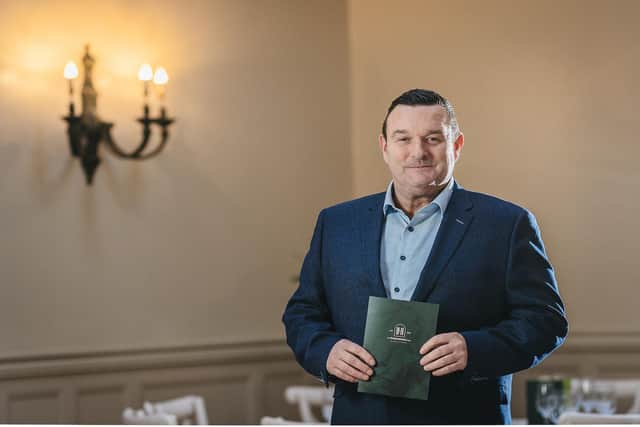 Pictured in the stunning surroundings of the MacAuley Suite is Paul Truscott, general manager of The Harbourview Hotel, Carnlough which is on track to reopen to the public this spring. Picture: Gorgeous Photography
