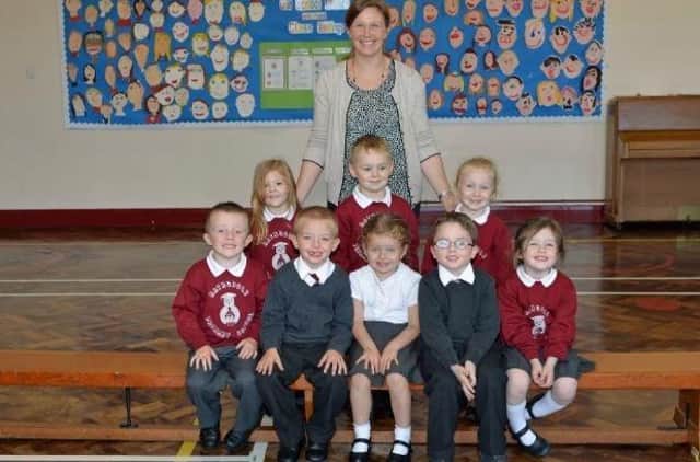 Mrs Scott's P1 class at Rathcoole PS in 2014.