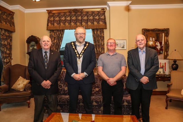 Brian Sloan, Mayor Andrew Gowan, Councillor Alan Martin and Ian Freeburn