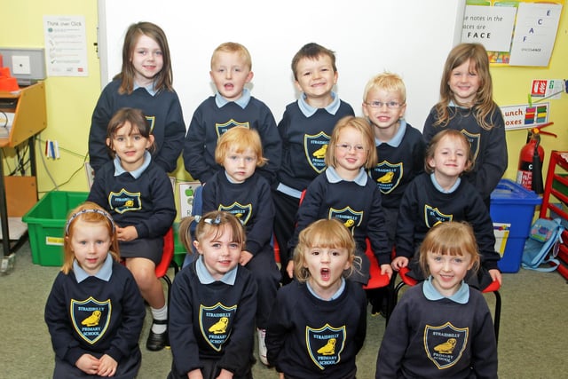 SILLY CHEESE SAUSAGES. Pictured are P1 pupils at Straidbilly PS who had their own version of saying 'cheese' to our photographer in 2010