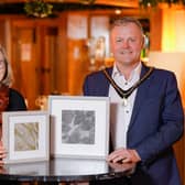 Deputy Lord Mayor Councillor Kyle Savage and Martina McGleenan Printing Artist.
