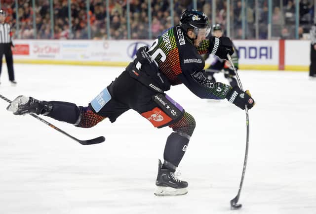 Belfast Giants' Mark Cooper during Friday’s Elite Ice Hockey League game at the SSE Arena, Belfast.   Photo by William Cherry/Presseye