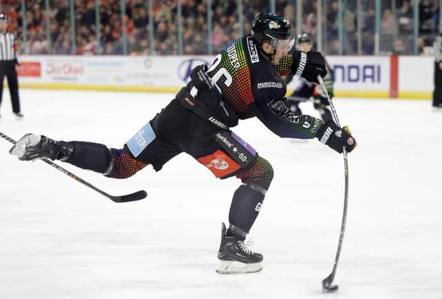 Belfast Giants' Mark Cooper during Friday’s Elite Ice Hockey League game at the SSE Arena, Belfast. Photo by William Cherry/Presseye