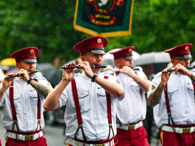 Taking part in the 'Last Saturday' parade in Dundonald.