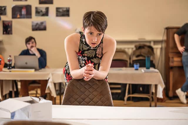 Sarah in rehearsals for her role as Helen in The Headless Soldier.  Photo: Neil Harrison Photography