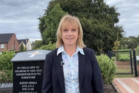 Marion Haydock, Ulster Unionist Representative for Magherafelt DEA, pictured at the memorial in the town for 19 members of the loyal orders in Co Londonderry | Supplied Londonderry