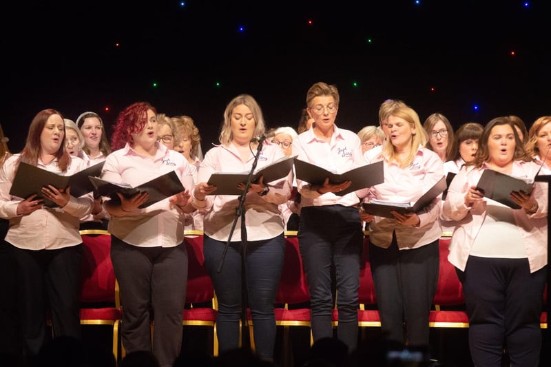 Members of the Just Sing Ladies Choir in full voice on Thursday evening. PT17-219.