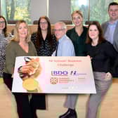 Pictured at Queen’s Business Hub is (L-R): Dr Danielle McConville, Head of Department for Accounting of Queen's Business School; Bronagh Luke, Head of Corporate Marketing at Henderson Group; Kristina Hyland, Audit Director at BDO NI; Ciaran Connolly, Professor and Deputy Head of Queen’s Business School; Claire Scott McAteer, Senior Lecturer at Queen’s Business School; Laura Jackson, BDO NI Partner and Head of Audit; and Billy Moore, Group Financial Director at Henderson Group. CREDIT OPEN