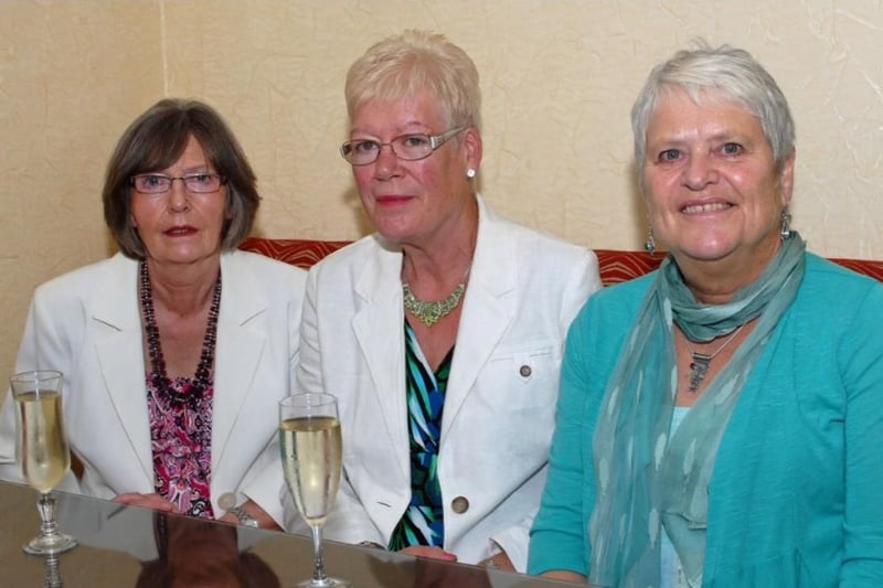Pauline Close, Moira Clark and Dee Kelly attended the Ladies Who Lunch charity fundraiser in aid of NI Leukaemia Research in Magheramorne House in 2012.