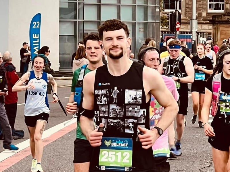 Callum McCormick who ran for mental health charity Aware NI.