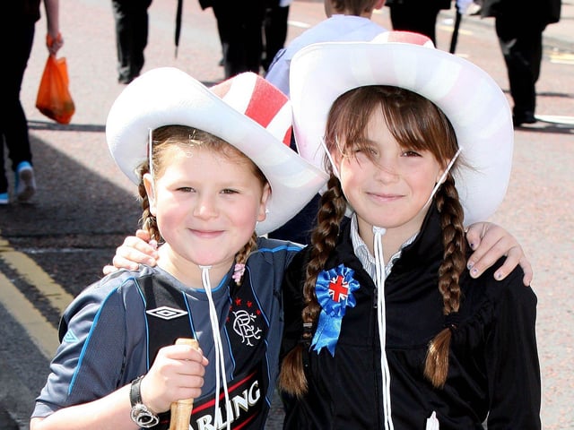 Tori Galbraith-Hargan and Teia Hargan pictured during the Coleraine Twelfth in 2008.