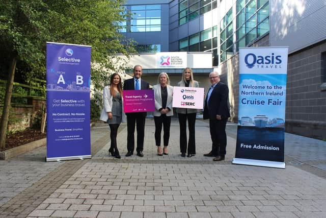 L-R Madison Connolly, Corporate Manager Selective Travel Management; Keith Graham, Managing Director Selective Travel Management; Catherine Anderson, SERC; Kelly Watson, Marketing Executive Selective Travel Management and Peter McCabe, Director Oasis Travel.