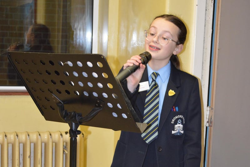 Year 9 student Amy who provided musical entertainment during the evening.