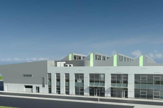 What the new £13.5 million DVA Test Centre at Mallusk is projected to look like. Credit: submitted