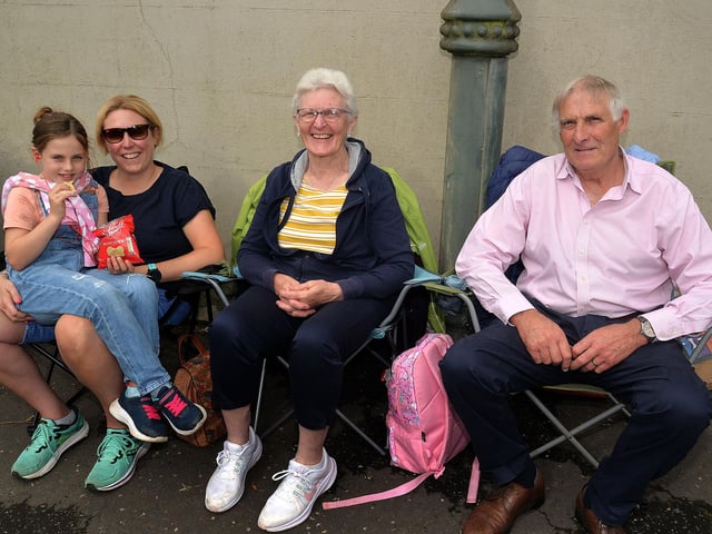 All smiles at the Black Saturday demonstration in Loughgall are the Colbert family from Ballygawley. TH 01