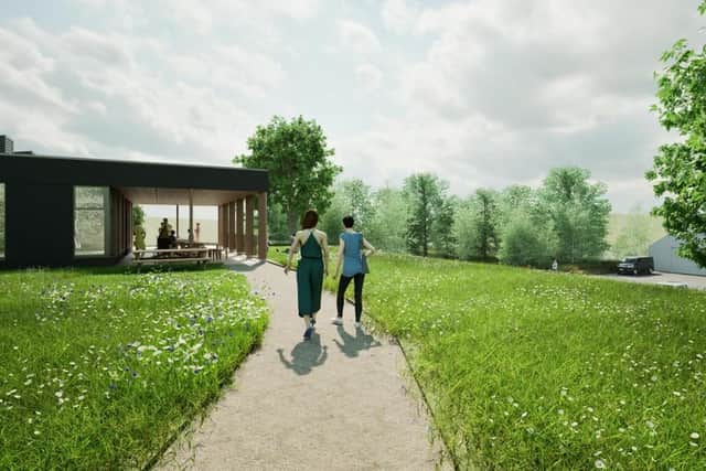 A CGI rendition of the proposed Traad Point Education Centre, off the shore of Lough Neagh. Image: Mid Ulster planning portal