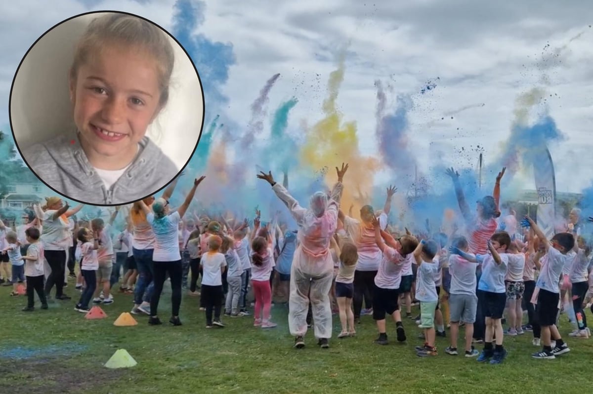 Watch as Linn Primary School in Larne hosts charity 'colour run' in memory of Scarlett Rossborough