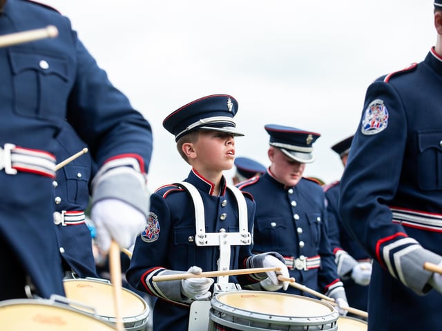 Concentrating on the job in hand during the parade in Scarva.