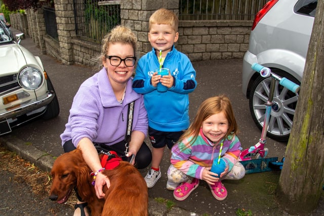 The Logan family who enjoyed the Waringstown Vintage Cavalcade on Friday night. Included are mum Amy and children, Jacob (4) and Phoebe (6). LM26-200.