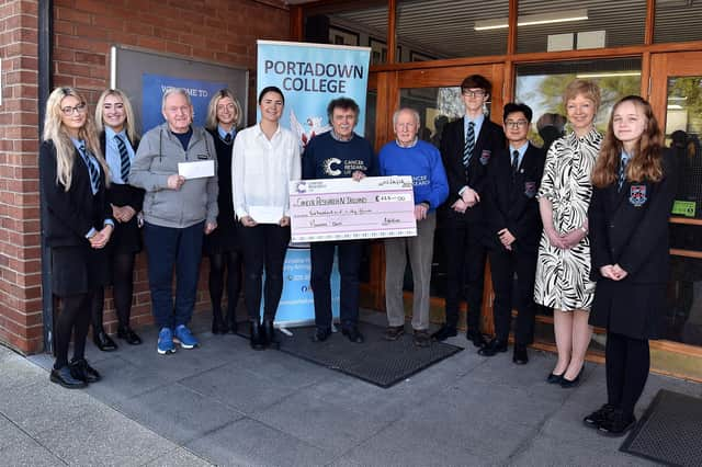 Portadown College Lifeline students and staff recently presented cheques  to local charities at a special Lifeline Assembly. These included Charlene's Project in Uganda, British Heart Foundation, Simon Community in Northern Ireland, Pretty n Pink and Reach Mentoring.