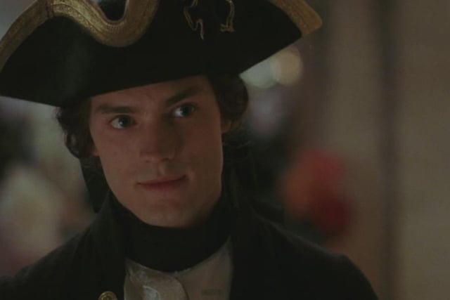 Young Jamie is depicted as ‘The Handsome Stranger at the Masked Ball’, in his first film appearance, instantly making a name for himself as a heart throb, someone the characters and audiences long for. 
The mystery and confidence Jamie displays in his first scene as Axel von Fersen instantly attracts the attention of Kirsten Dunst as Marie Antoinette. Marie is unable to keep her distance as they begin a secretive affair.