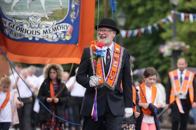 All smiles at the annual Twelfth of July celebration in Ballymena.