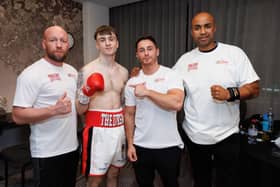 Charles 'The Dream' McDonagh from Dungannon with his back up team. Credit: Supplied