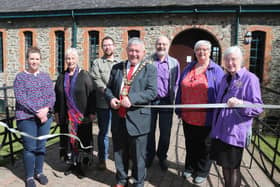 Mayor Cllr Ivor Wallace opens  the  Roe Valley Country Park, Green Lane Museum Limavady  which gives visitors the opportunity to explore 19th and 20th century history relating to rural life in the Roe Valley Limavady including farming, local trades and linen industries.