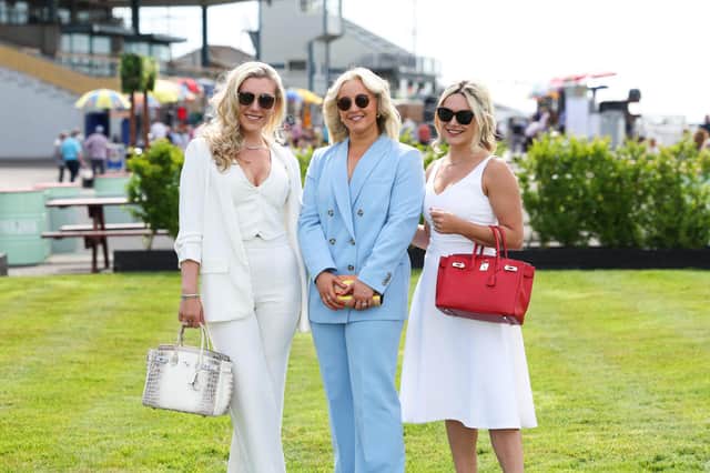 Anna Patterson, Jayne Adair and Victoria Patterson pictured at BoyleSports Summer Race Evening at Down Royal Racecourse.