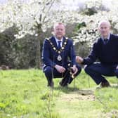 The Mayor of Antrim and Newtownabbey, Ald Stephen Ross and Translink Programme Manager, Roy Wilson.