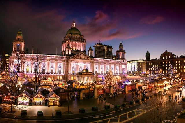 The grounds of Belfast City Hall are once again a focal point for people from Belfast and beyond as the continental Christmas market marks its territory for another year. Offering foods and drinks from 32 nationalities from across the globe alongside heartwarming local treats, there's lots to interest everyone. Get into the Christmas spirit by visiting one of the beer tents on sight, enjoying a warm - or even cold - beverage amongst family and friends.

For more information, go to facebook.com/BelfastXmasMark