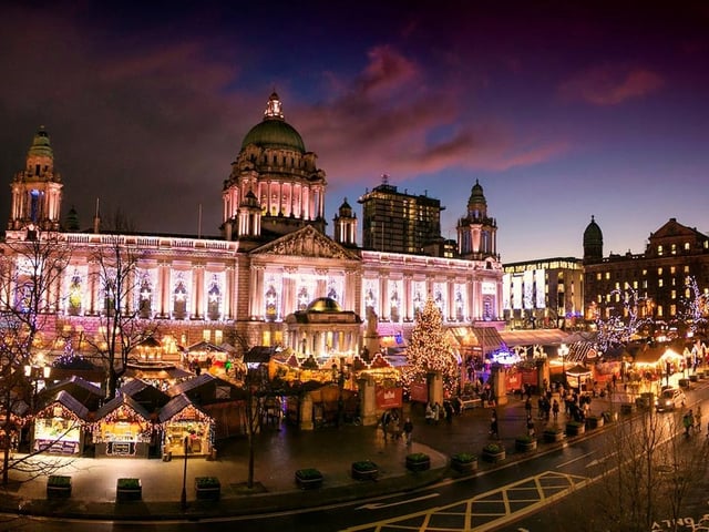 The grounds of Belfast City Hall are once again a focal point for people from Belfast and beyond as the continental Christmas market marks its territory for another year. Offering foods and drinks from 32 nationalities from across the globe alongside heartwarming local treats, there's lots to interest everyone. Get into the Christmas spirit by visiting one of the beer tents on sight, enjoying a warm - or even cold - beverage amongst family and friends.

For more information, go to facebook.com/BelfastXmasMark