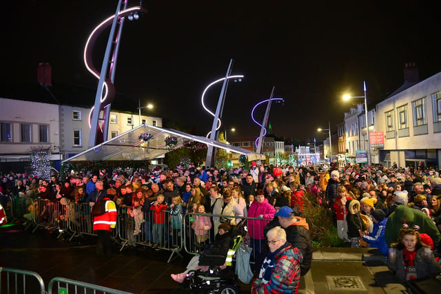 Crowds filled the city centre for the official lights switch on