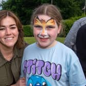 Emily Smith and Phoebe-Rose Duke looking happy at the Loughgall Community Fun Night. PT24-202.