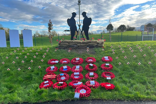 Wreaths were laid by various community and religious groups at the memorial.