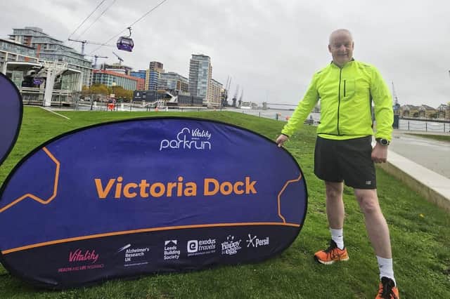 Colin Connolly at Victoria Dock parkrun. Credit David McGaffin