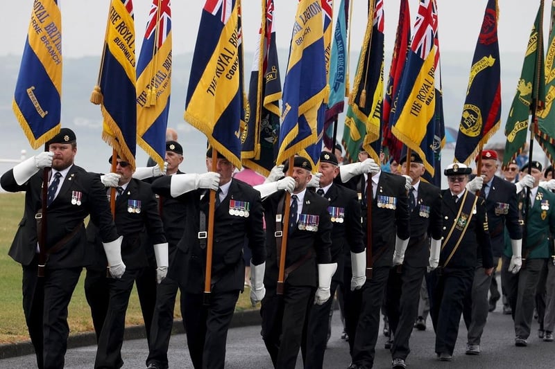 Standard bearers taking part in the parade on Saturday. Credit: MCAULEY_MULTIMEDIA