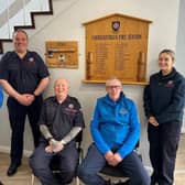 Carrickfergus Hub Improving Lives Locally (CHILL) and the NIFRS (Carrickfergus Fire Station ) recently entered a partnership on joint working initiatives. From left: Chris Dorrian, CHILL; firefighter Clive Graham; Watch Commander Brian Smyth; Stephen Weir, CHILL and firefighter Cheryl Brownlee.