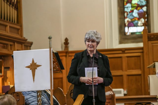 Bronwen Dark Magheragall MU Branch Leader welcomed the Congregation to the 80th anniversary service. Pic by Norman Briggs, rnbphotographyni