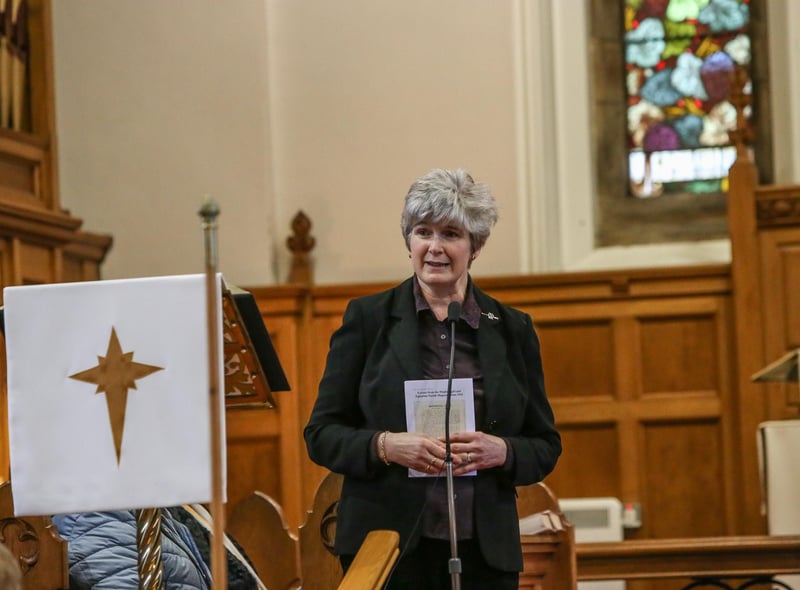 Bronwen Dark Magheragall MU Branch Leader welcomed the Congregation to the 80th anniversary service. Pic by Norman Briggs, rnbphotographyni
