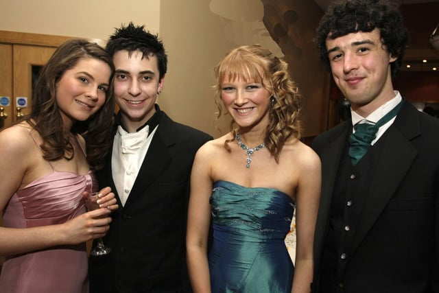 Smiling for our lensman in 2008 at the Dalriada Formal were Katie Crawford, Conor Ramage, Rosalyn Surgenor and Jamie Peoples.