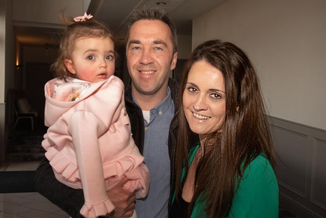 Pictured at the Seagoe Hotel on Easter Sunday are Gerard Stewart  Elouise Mulligan and Eva Mulligan (20 months). Pt14-215.