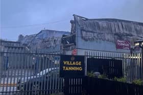 The aftermath of the blaze at Loughbrook Industrial Estate. Pic: Village Tanning Bessbrook/Facebook