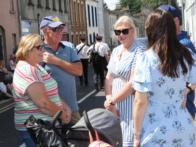 Ballymoney, Rasharkin, Cloughmills, Bushmills and Ballycastle were in attendance at the Twelfth demonstration in Ballymoney with a total of 43 Lodges and 22 bands.