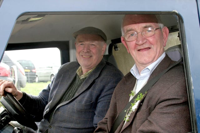 Cllr William Graham, Chairman of Moyle District Council, with Cllr Seamus Blaney  at the St Patrick's Day ploughing match held at Ballycastle in 2009
