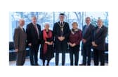 Mayor Cllr Ciaran McQuillan along with members of the Ballymoney Branch of the RNLI. who are currently celebrating their 70th Anniversary. They are, Mac Pollock, former Mayor Cllr Steven Callaghan, who selected the RNLI as his chosen charity when in office, Branch Chair Pat Crossley, Anne McCusker, David Elliott and Bill McCormack. CREDIT CCGBC