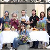 Pictured at the launch of the summer markets are, (l-r) Gavin McShane, Little Popcorn Shop; Hannah Donaldson, Round House Bakery; Averil Milligan, Wild about soaps; Niall McSharry, The Gardener’s Kitchen; Mark McCorry, Barkelicious; Victoria Allen, Potters Hill Plants; Tori McCaughey, Tori’s Coffee, Bakes and Cakes and Charlene McKinstry, Gracehill Flower Farm. (front centre)
