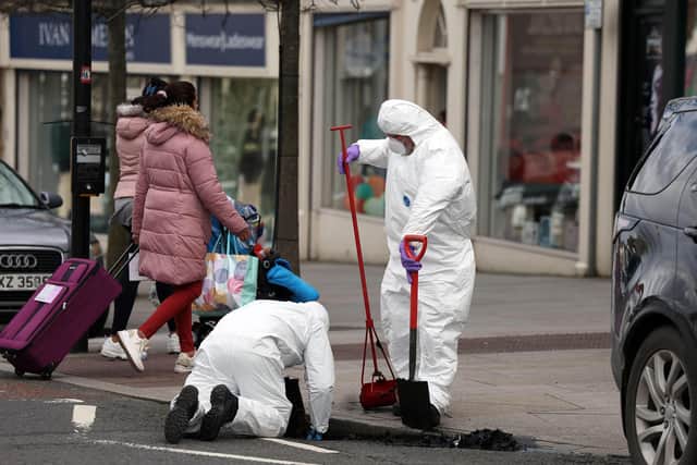 Police conduct searches in Portadown relation to the murder of Alesia Nazarova. Picture: Jonathan Porter / PressEye